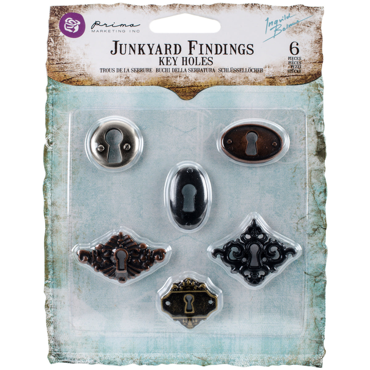 Prima Marketing Junkyard Findings Metal Trinkets - Key Holes 6/Pkg