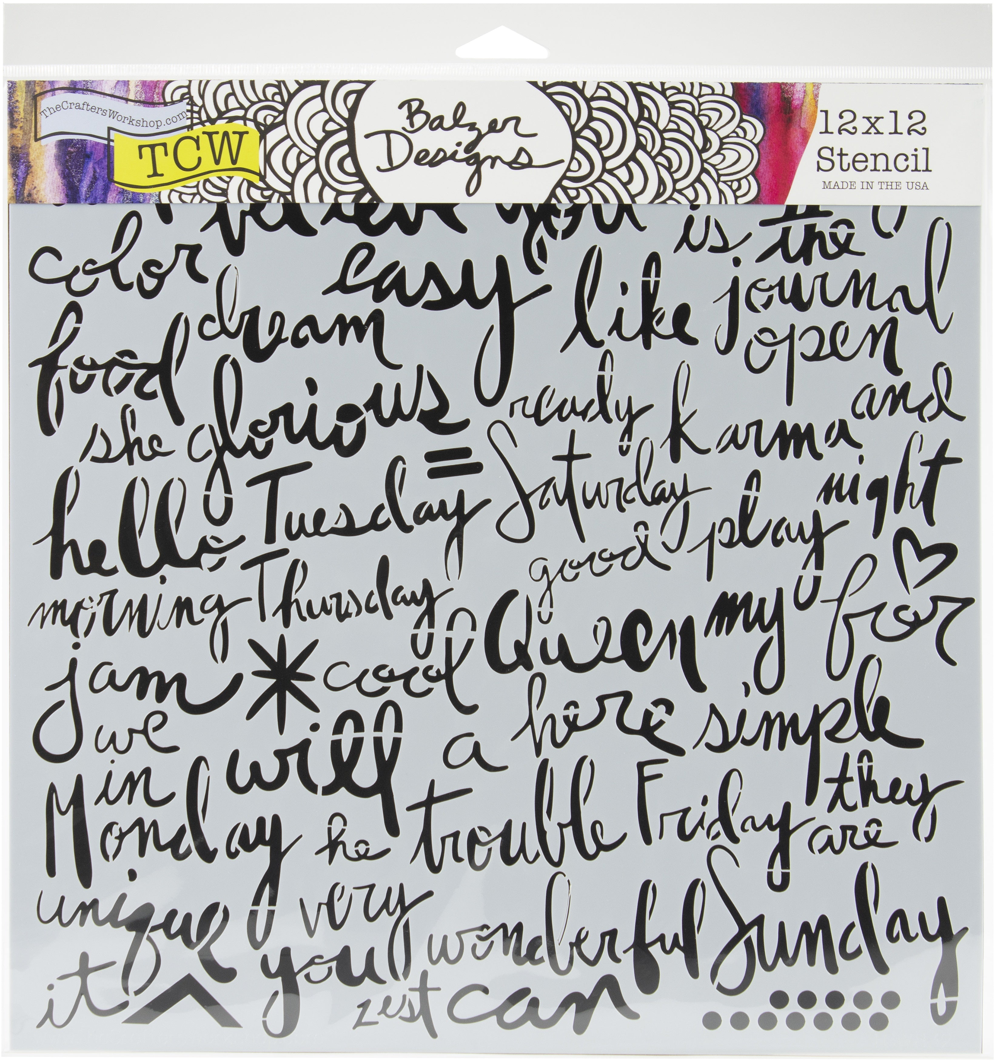 The Crafter's Workshop Crafter's Workshop Template 12"X12" - Script Words