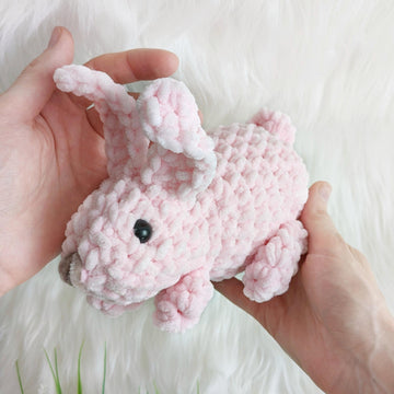 Crochet plush bunny pattern, amigurumi stuffed rabbit pattern