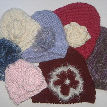 Cable Hat with Flower