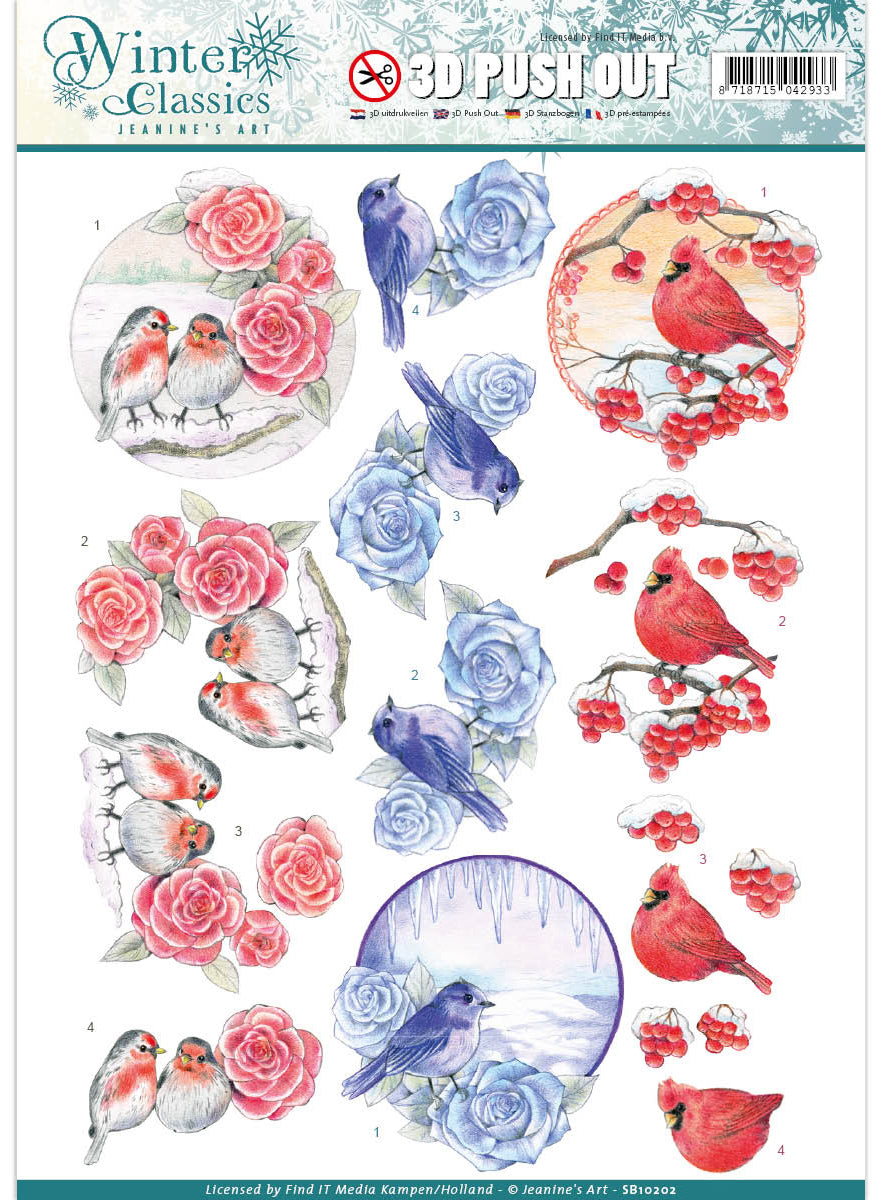 Find It Trading Jeanine's Art Punchout Sheet - Birds, Winter Classics