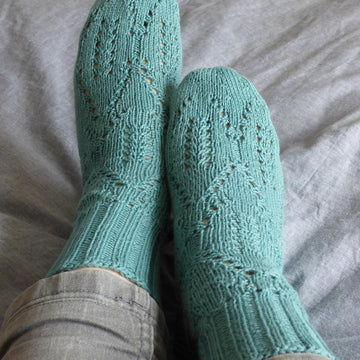 Turquoise Leaf Socks