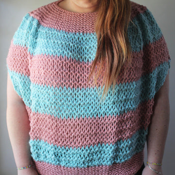 Knitted Pink and Blue Top