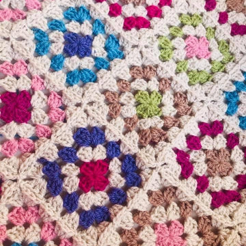 Patchwork Granny Square Crochet  Blanket