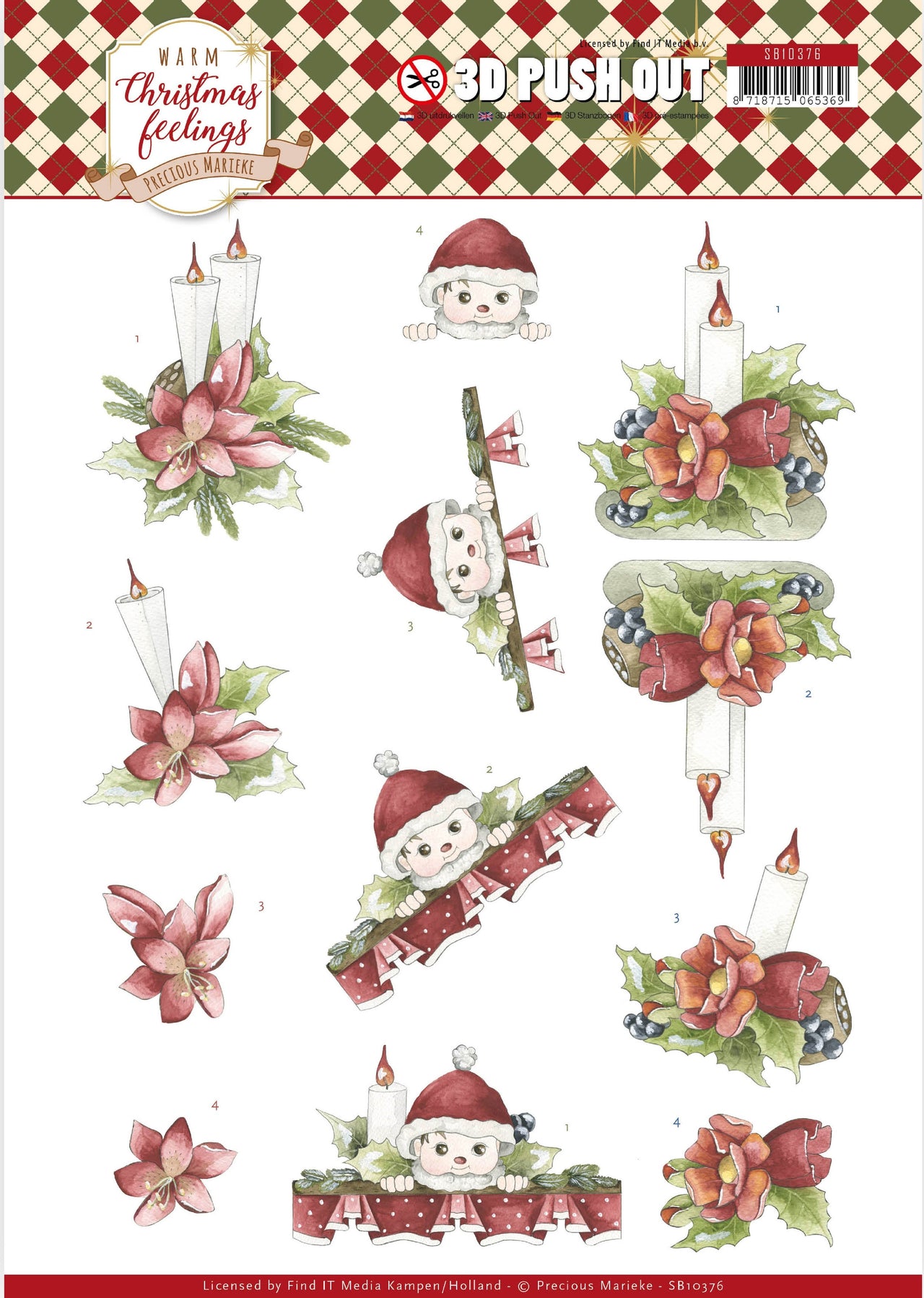 Find It Trading Precious Marieke Punchout Sheet - Christmas Candles, Warm Christmas Feel