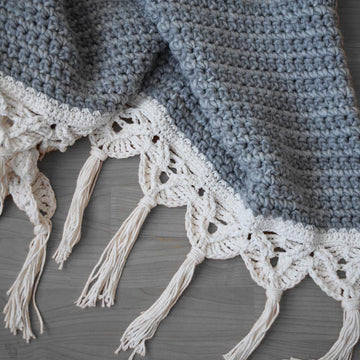Crochet Macramé Edged Blanket