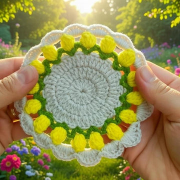 Crochet Round Coaster Pattern PDF + Video Tutorial – Easy Beginner Crochet Table Decor