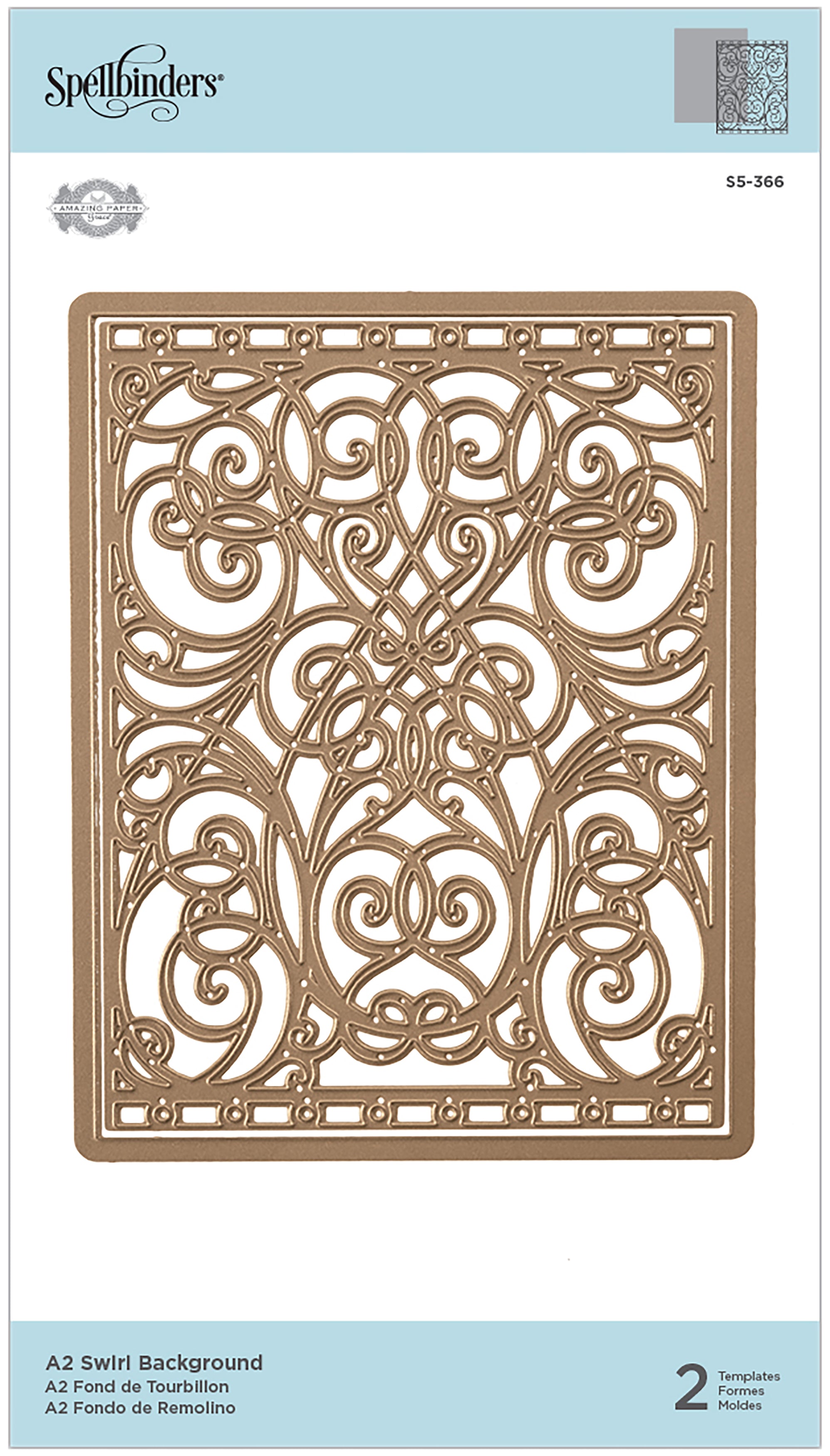 Spellbinders Shapeabilities Dies - A2 Swirl Background