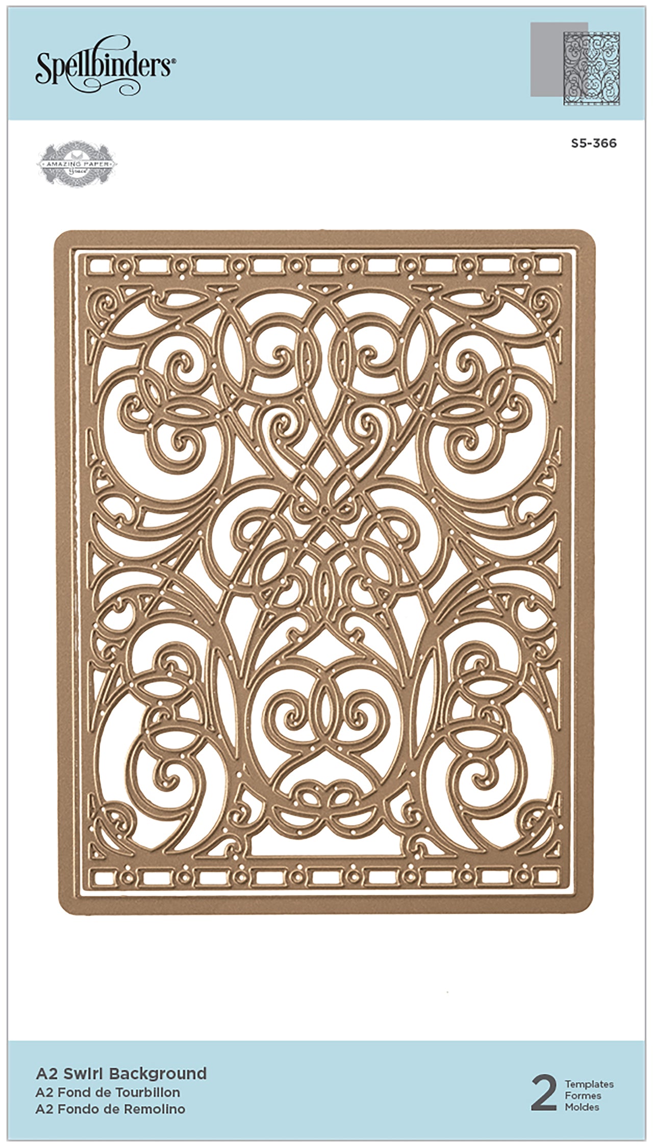 Spellbinders Shapeabilities Dies - A2 Swirl Background