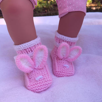 PINK Bunny Baby Booties