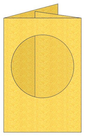 Craftcreations Pack of 5 Double Fold Medium Cards/Envelopes Circle Aperture, Stardream Gold