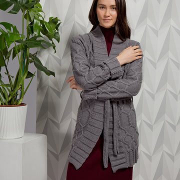 Katrine Coat - Coat Knitting Pattern For Women in MillaMia Naturally Soft Aran by MillaMia