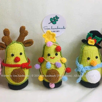 Avocado Noel Edition- Crochet pattern - PDF file - English