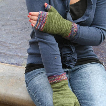 Koigu Linen Stitch Fingerless Gloves