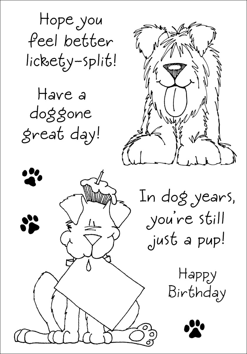 Stampers Anonymous Inky Antics Clear Stamp Set 4"X6" - Delightful Dogs #1