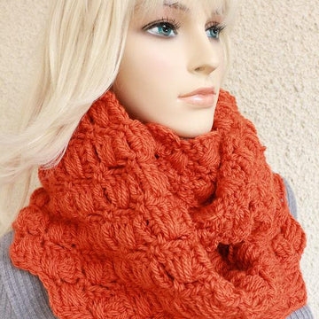 Chunky Infinity Orange Scarf