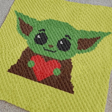 Star Wars Grogu Blanket 90x90 Mando Baby Yoda C2C Crochet Tutorial