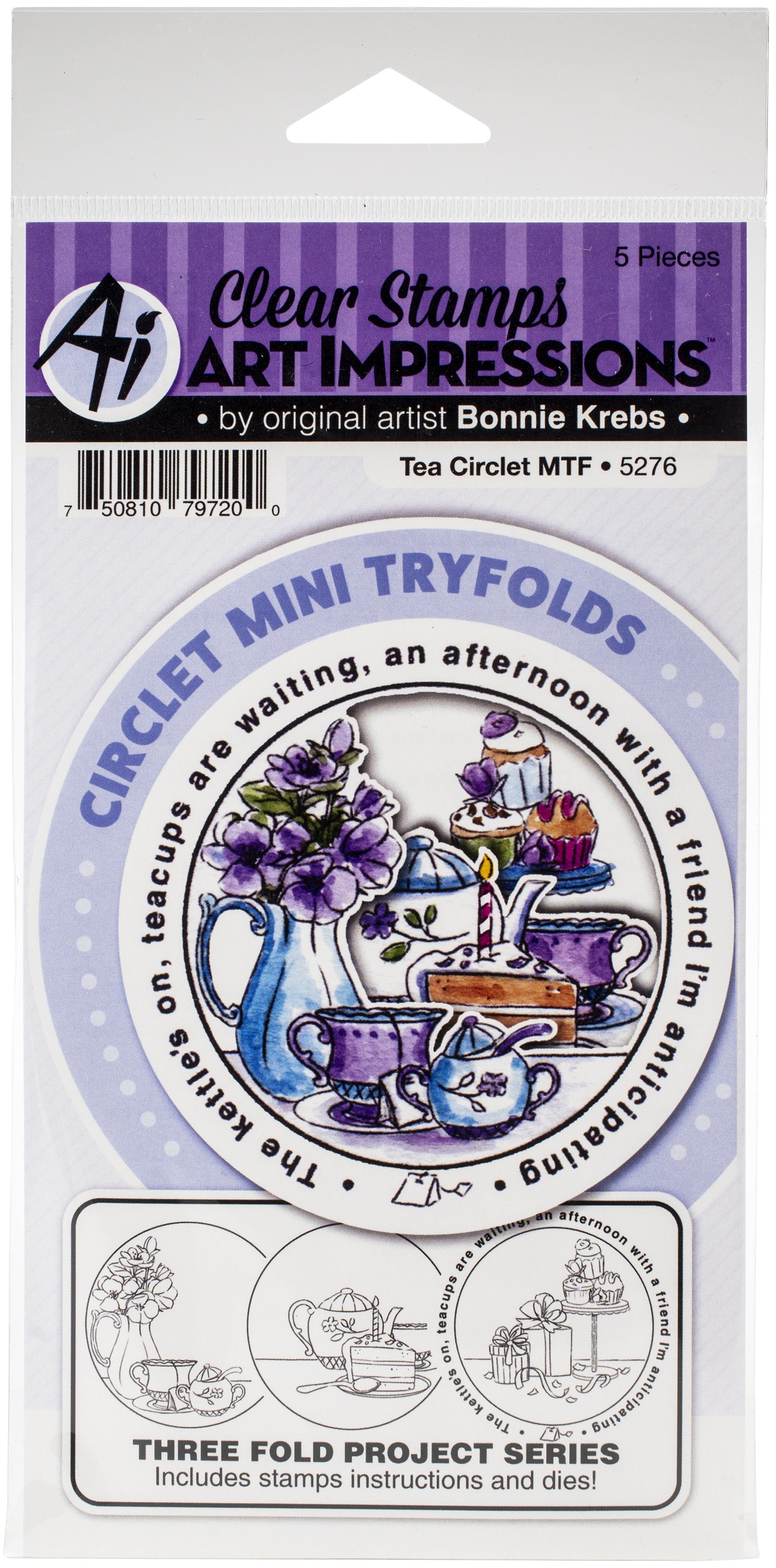Art Impressions Circlet Mini Tryfolds Stamp & Die Set - Tea Circlet MTF