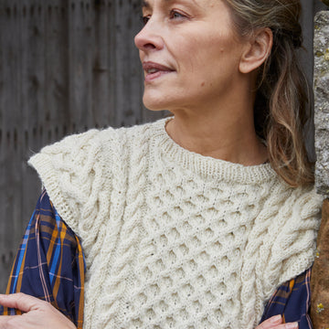 Cabled Tank Top -  Knitting Pattern for Women in Debbie Bliss British Wool Aran by Debbie Bliss