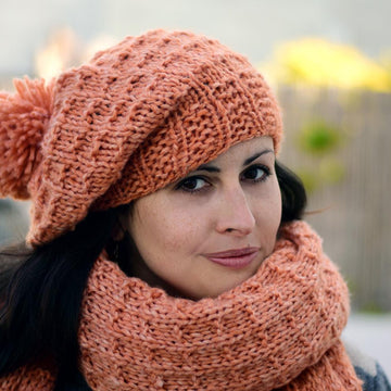 Lavedita oversized chunky knit hat