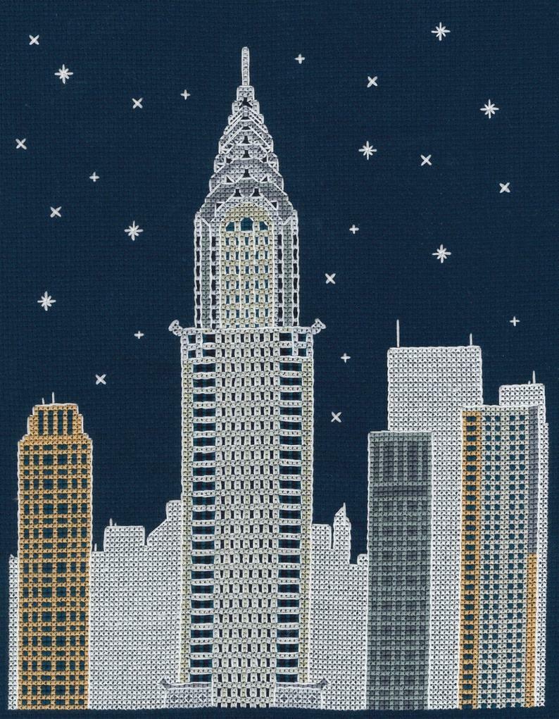 DMC New York by Night 14 Count Cross Stitch Kit - 20cm x 1cm x 25cm