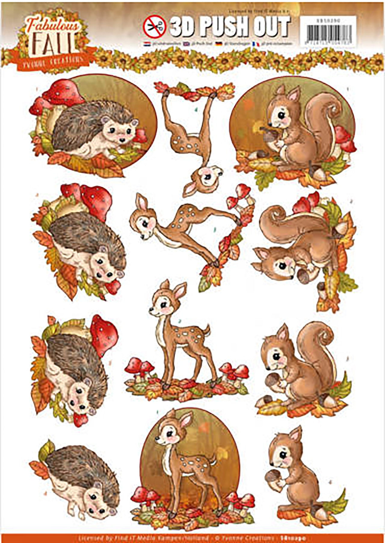 Find It Trading Yvonne Creations Punchout Sheet - Fabulous Animals, Fabulous Fall
