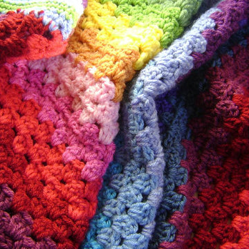 Crochet Technicolor Granny Blanket