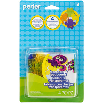 Perler Pegboards 4/Pkg - Assorted Clear Gem
