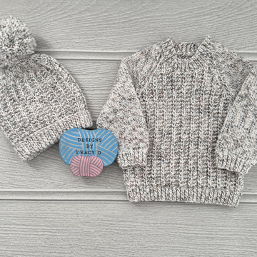 Quinn Baby sweater and Hat 18"-22" chest size