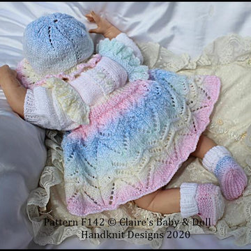 Frilled Skirt all in one Romper Set 16-22” doll/preemie-3m+ baby