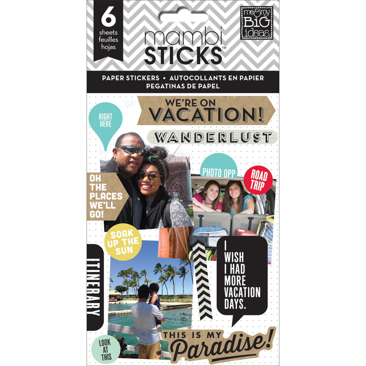 Pocket Pages Paper Stickers 6/Pkg - We Are On Vacation