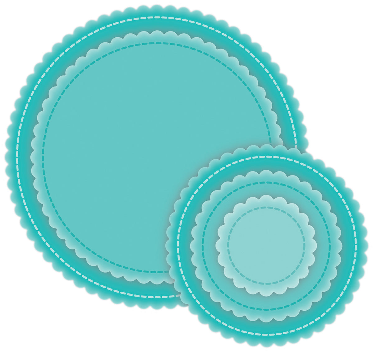 CottageCutz Nested Dies 5/Pkg - Stitched Scallop Circle