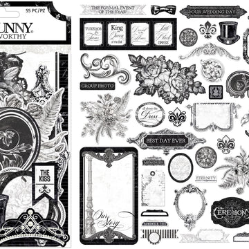 American Crafts Tuxedos & Tiaras Noteworthy Die-Cuts 55/Pkg - 622346