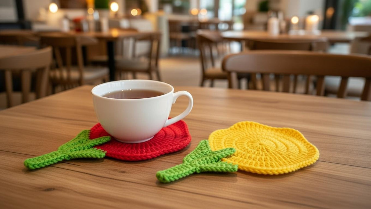 Crochet Tulip Flower Coaster Pattern | PDF + Video Tutorial