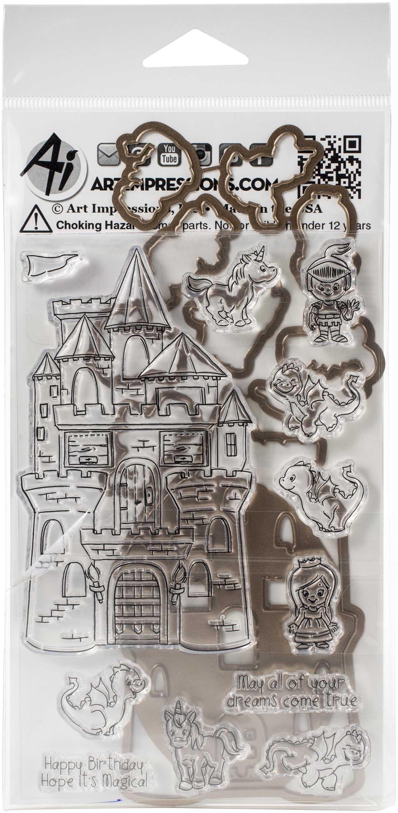 Art Impressions Critter Cubbies Clear Stamp & Die Set - Castle