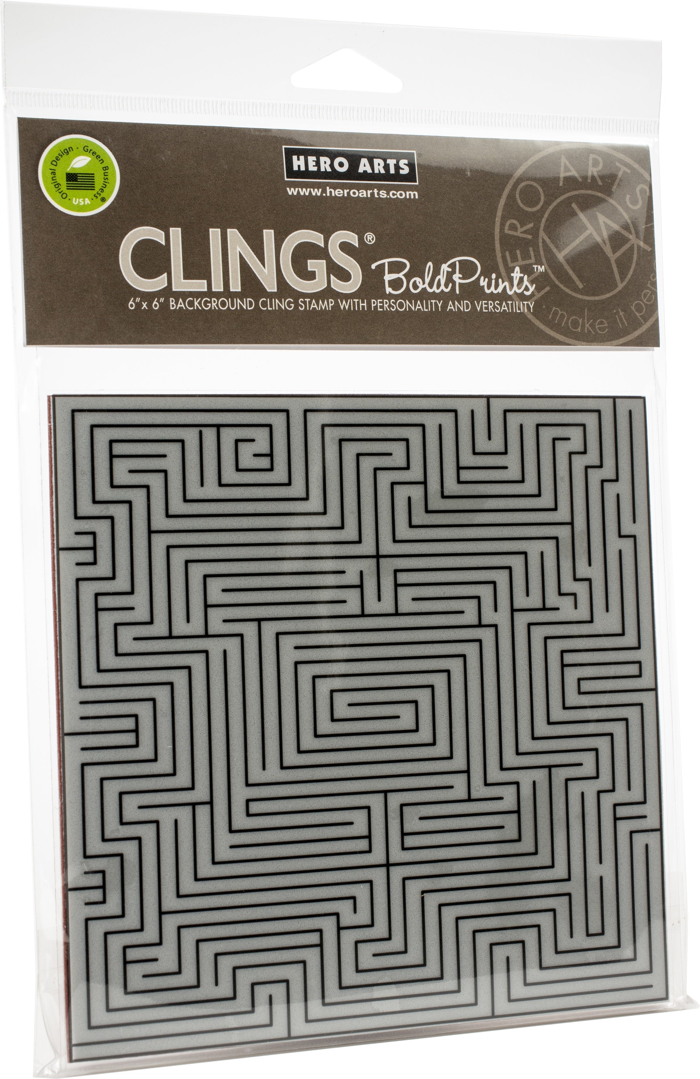 Hero Arts Background Cling Stamp 6"X6" - Maze Bold Prints