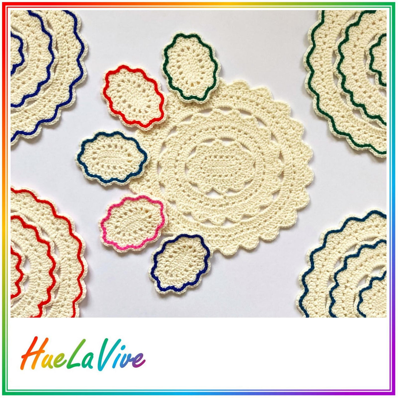 Oval placemat and coaster set by HueLaVive