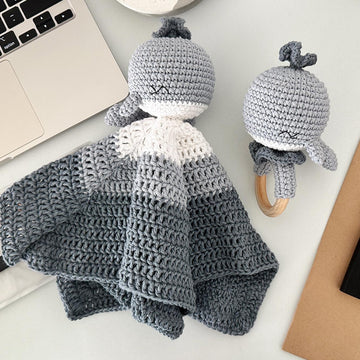 Whale Baby Lovey Blanket & Rattle Crochet Pattern PDF – Cute Stuffed Toy Tutorial