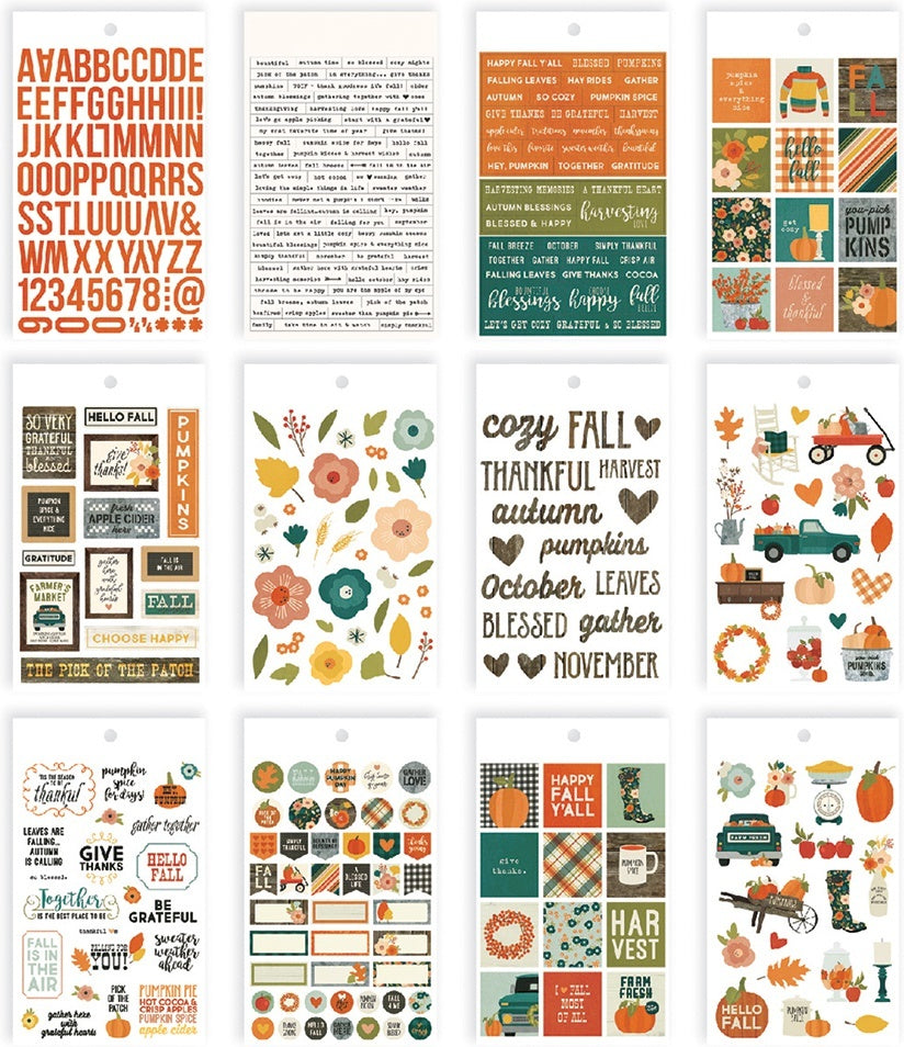 Simple Stories Fall Farmhouse Mini Sticker Tablet 386/Pkg - 600357