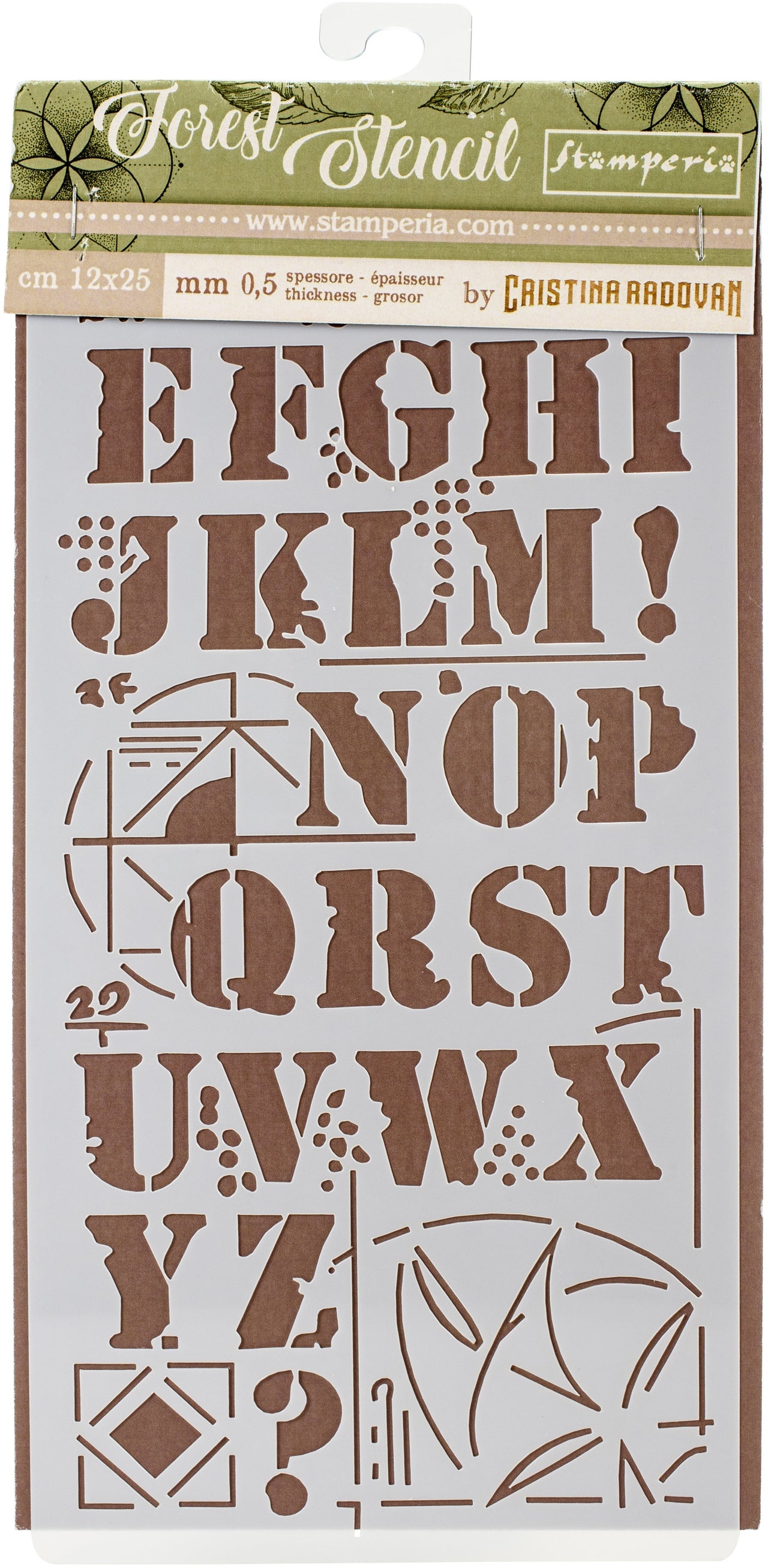 Stamperia Intl Stamperia Stencil 4.72"X9.84" - Alphabet