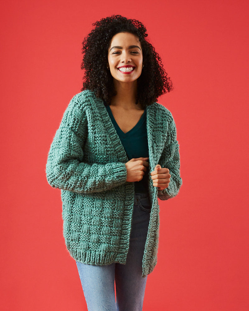 Free Women's Basket Weave Cardigan Knitting Pattern PDF – Paintbox