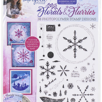 Angela Poole Designs Angela Poole A4 Photopolymer Stamp Set - Florals & Flurries