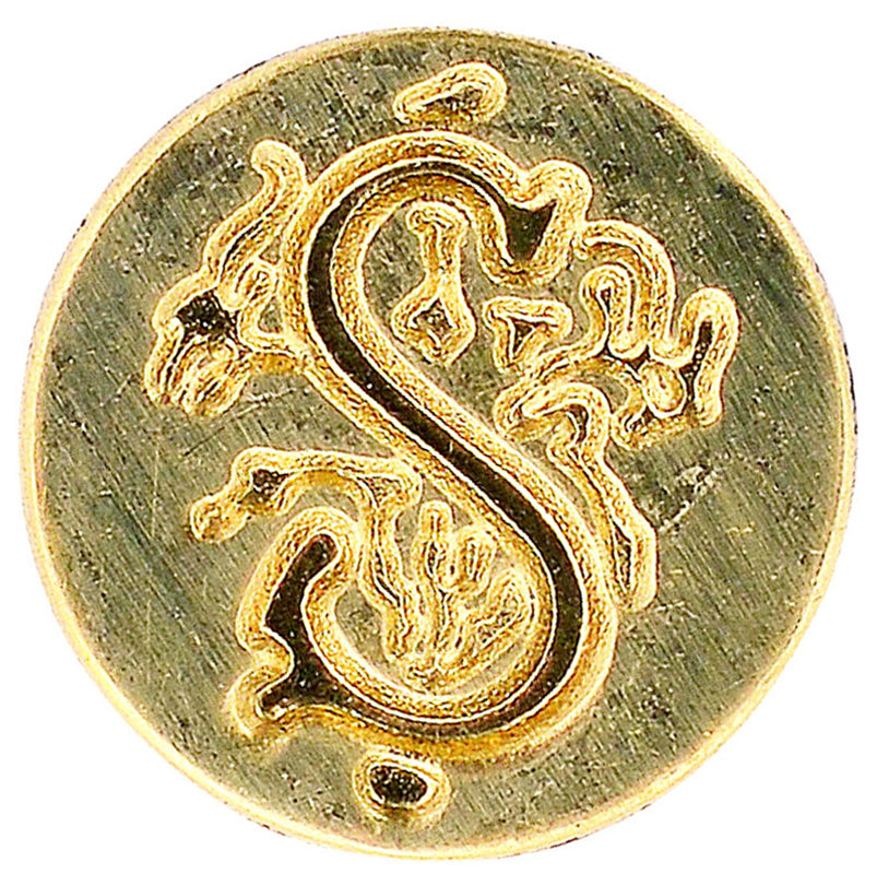 Manuscript Pen Manuscript Long Handle Personal Initial Seal W/Wax - Letter S