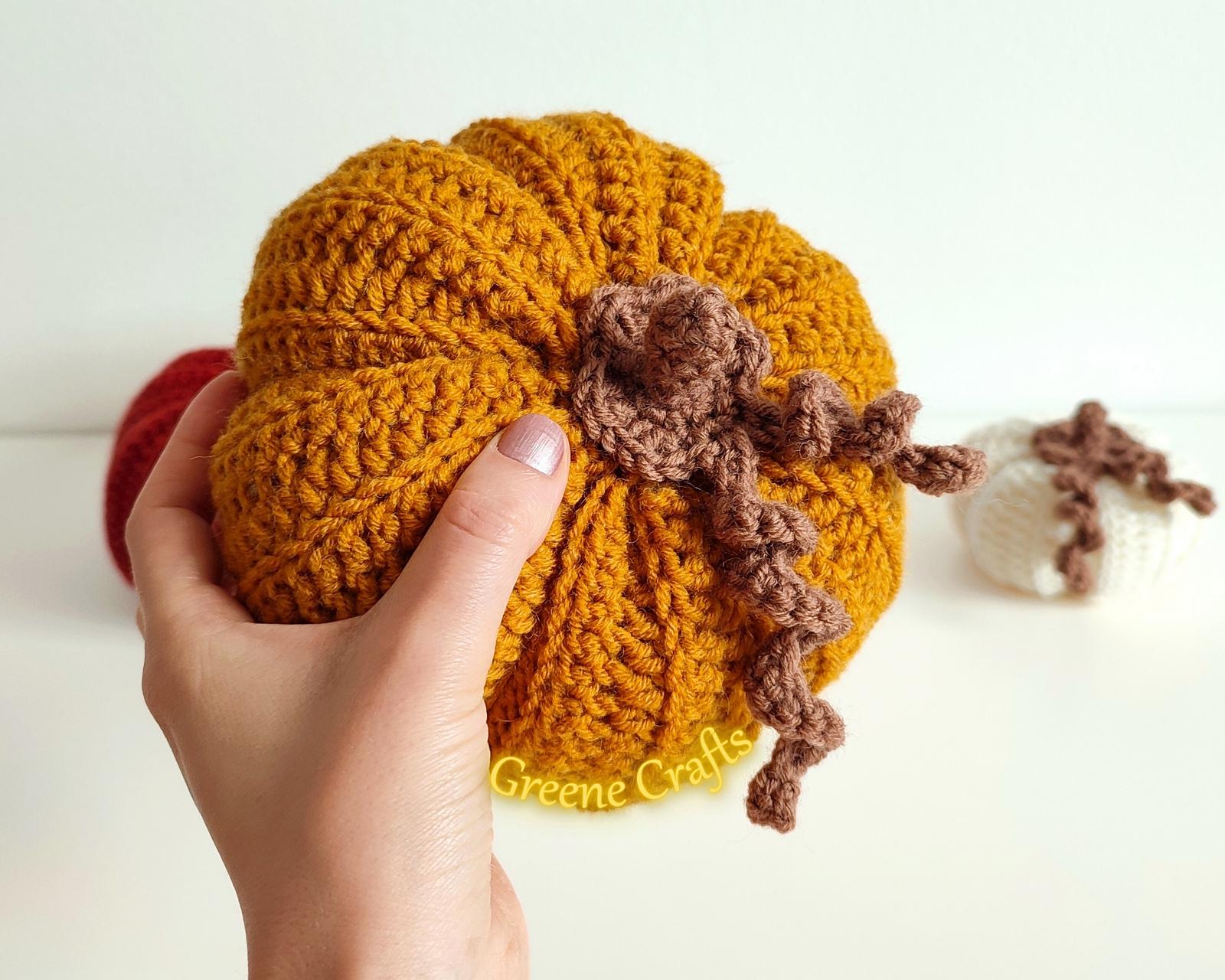 Pumpkin Centerpiece Crochet Pattern - Stacked Fall Pumpkin Decor