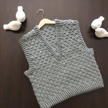 Harmony Basketweave V Collar Vest N 691