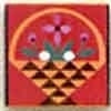 Mill Hill Button 87016 - Violet Basket on Red
