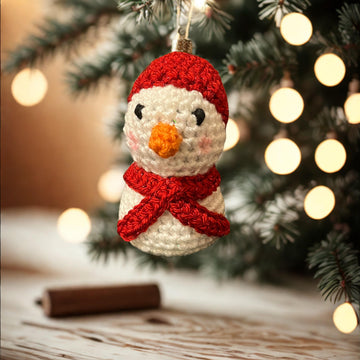 Frostie Bean the Snowman – Easy Crochet Christmas Ornament Pattern (PDF)