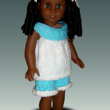 Baby Doll Pajamas, American Girl Doll, 18 inch. knitting pattern 104