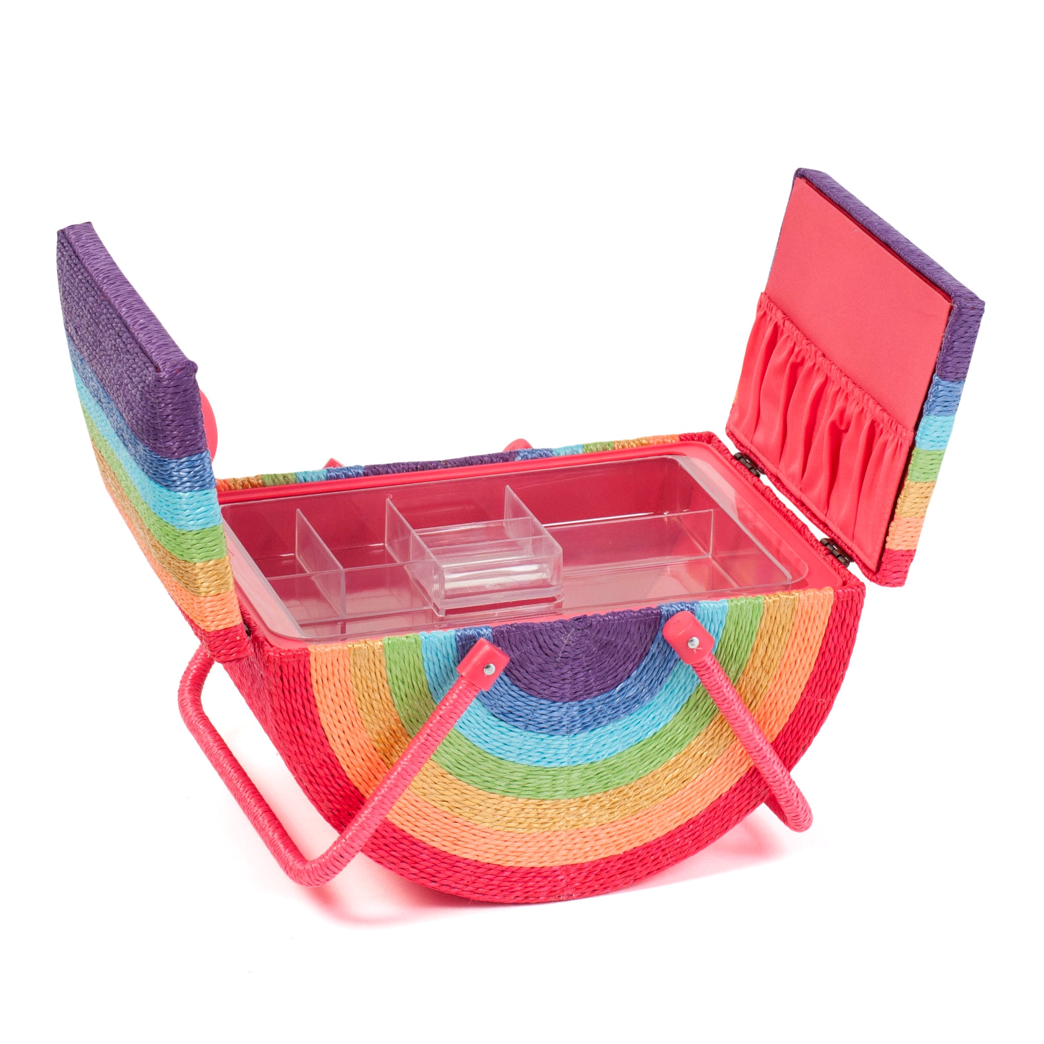 Hobbygift Wicker Sewing Box Rainbow