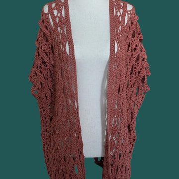 DESERT ROSE BREEZE CROCHET KIMONOBEACH COVER-UP